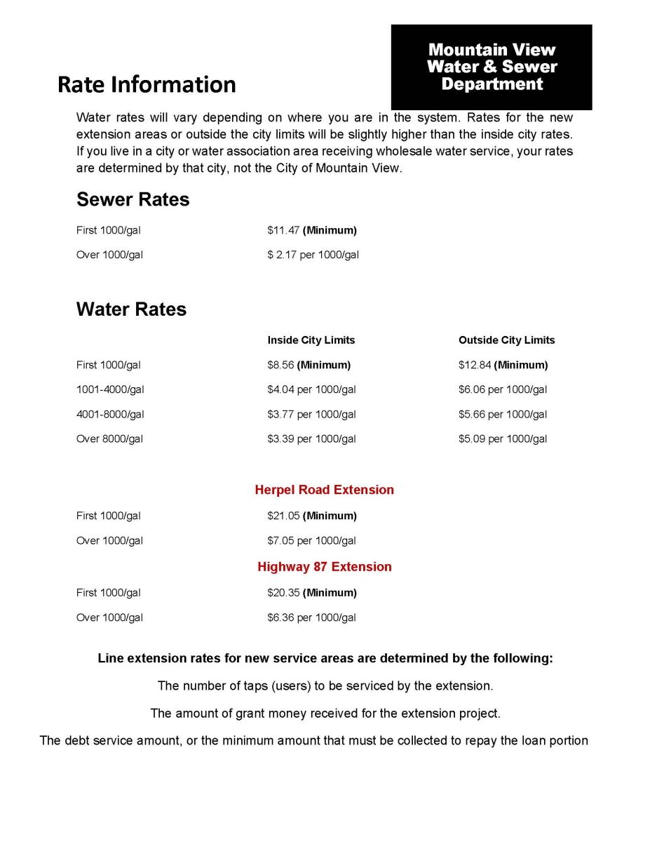 2024 WATER RATES